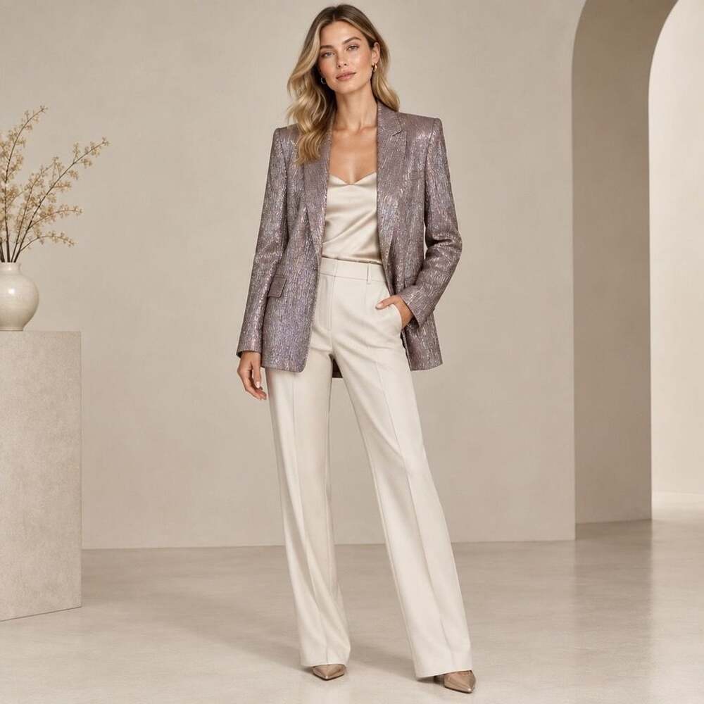 ASTR the Label Blazer Size XS Pewter Metallic